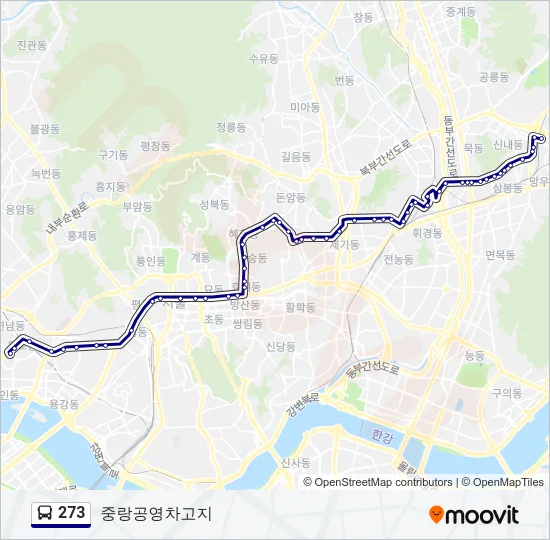 273 버스 노선 지도