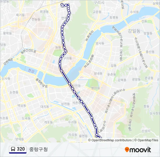 320 버스 노선 지도
