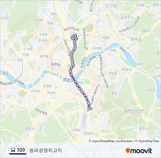 3ルート スケジュール 停車地 地図 송파공영차고지