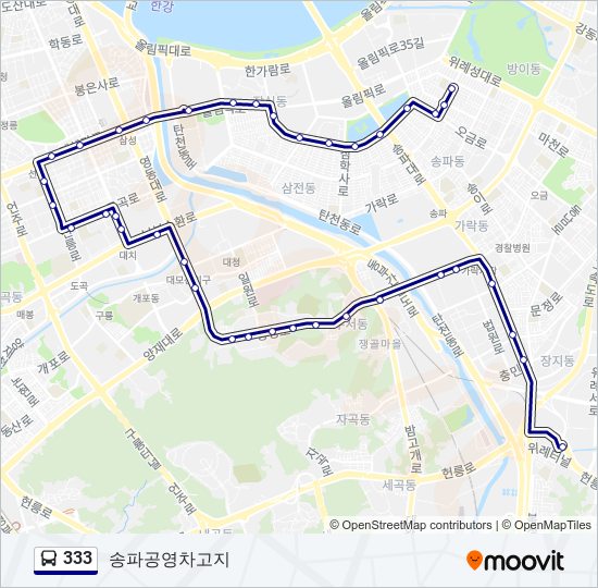 333 bus Line Map