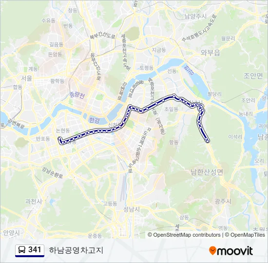 341 버스 노선 지도