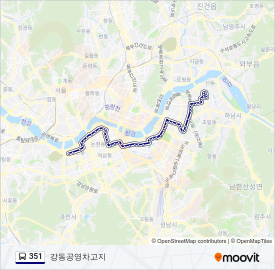 351 bus Line Map