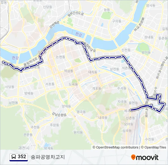 352 Bus Line Map