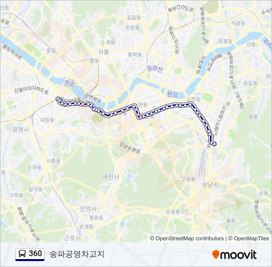 360 bus Line Map