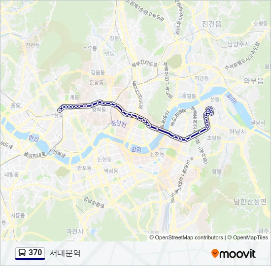 370 버스 노선 지도