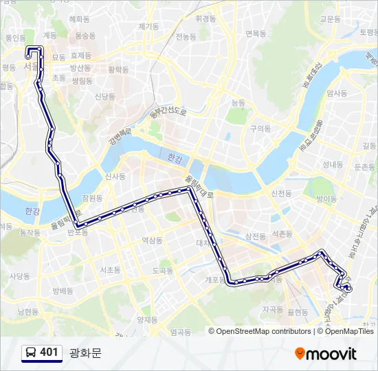 401 Bus Line Map