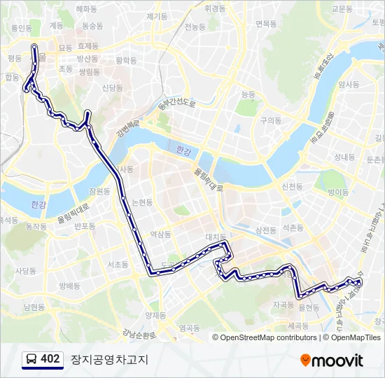 402 버스 노선 지도