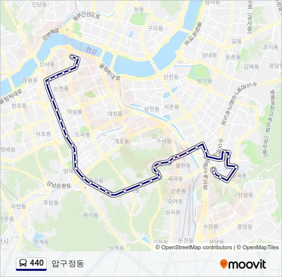 440 버스 노선 지도