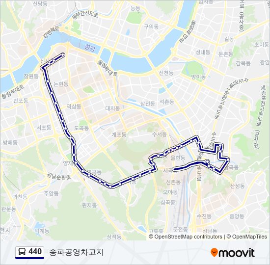 440 bus Line Map