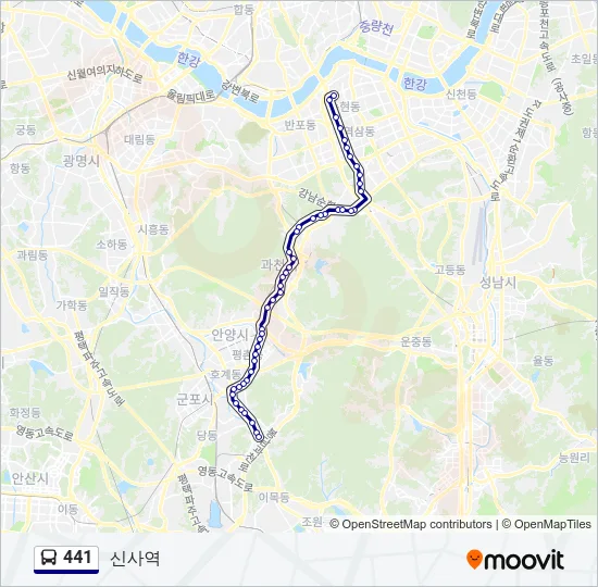 441 버스 노선 지도