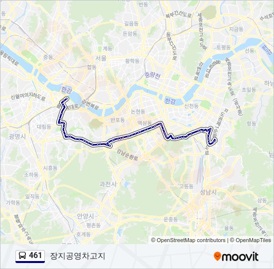 461 bus Line Map