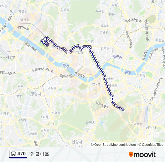 470 버스 노선 지도