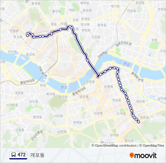 472 버스 노선 지도