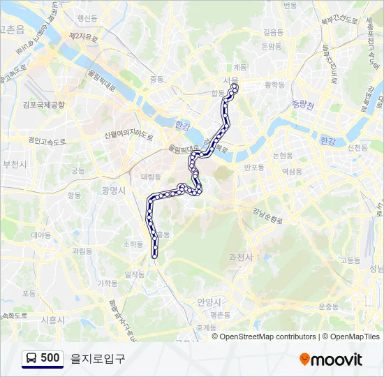 500 버스 노선 지도