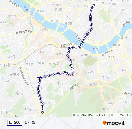 500 버스 노선 지도