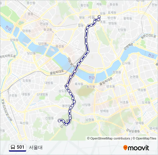 501 Bus Line Map