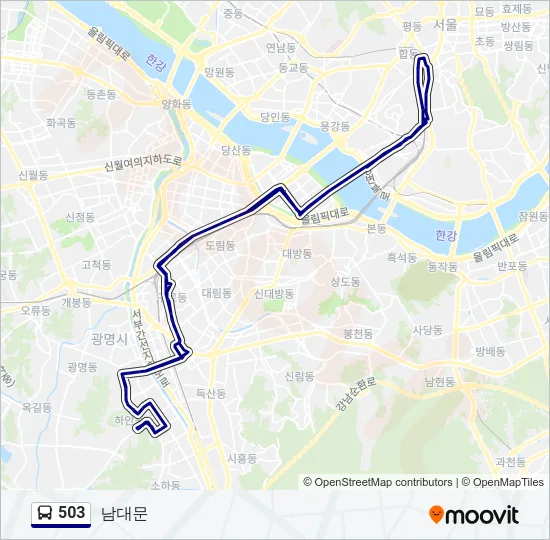 503 버스 노선 지도