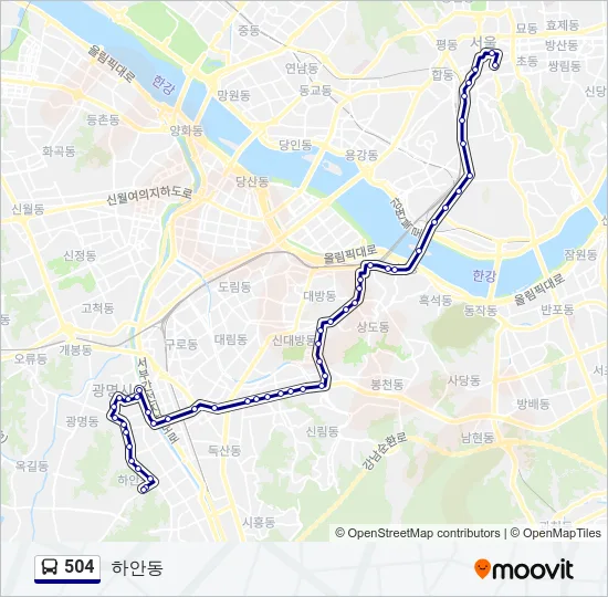 504 버스 노선 지도