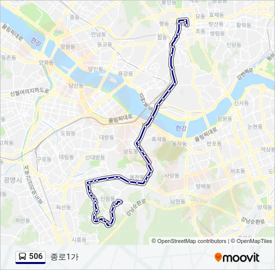 506 버스 노선 지도