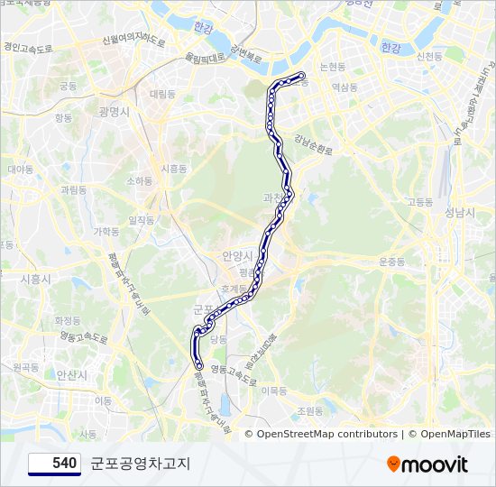 540 bus Line Map