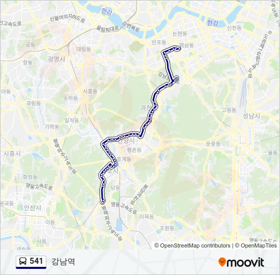 541 버스 노선 지도