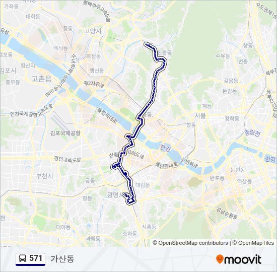 571 bus Line Map