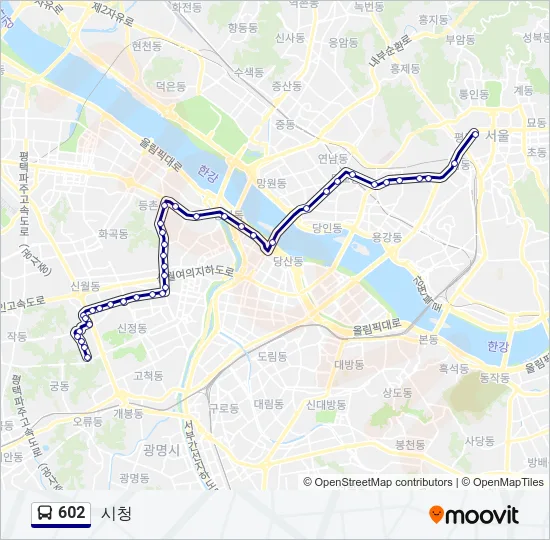 602 버스 노선 지도