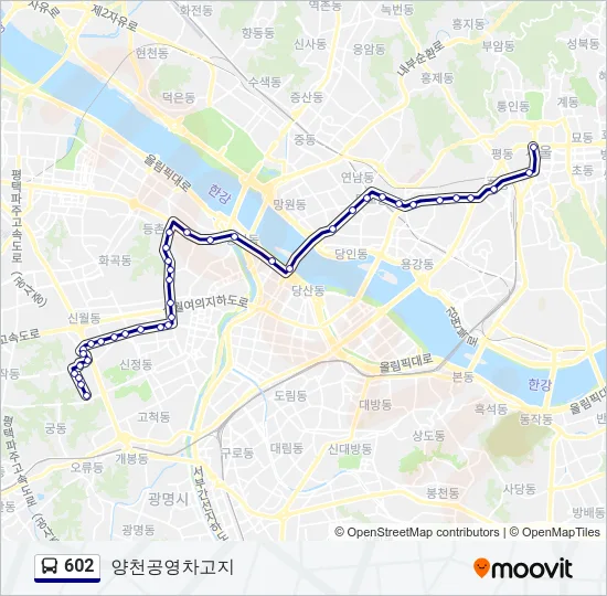 602 버스 노선 지도