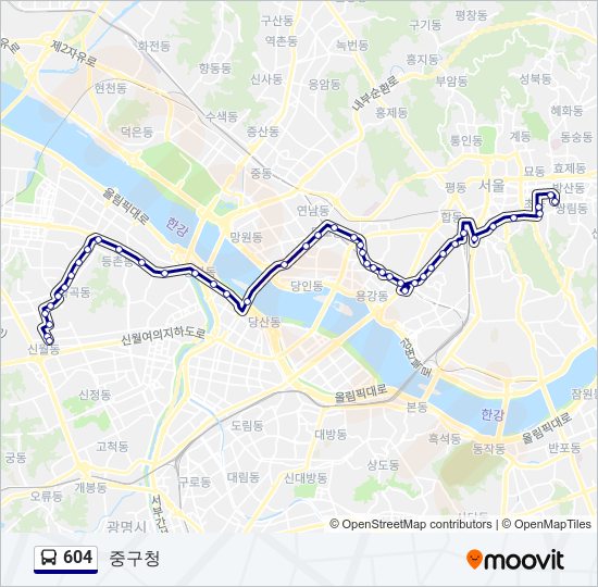 604 버스 노선 지도