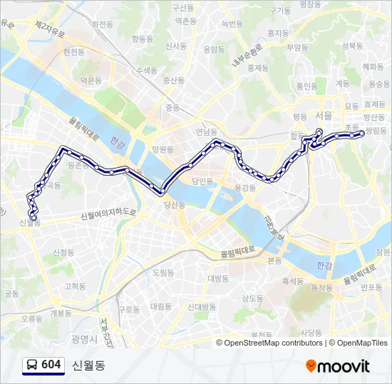 604 버스 노선 지도