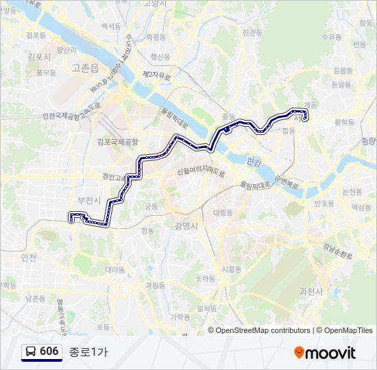 606 Bus Line Map