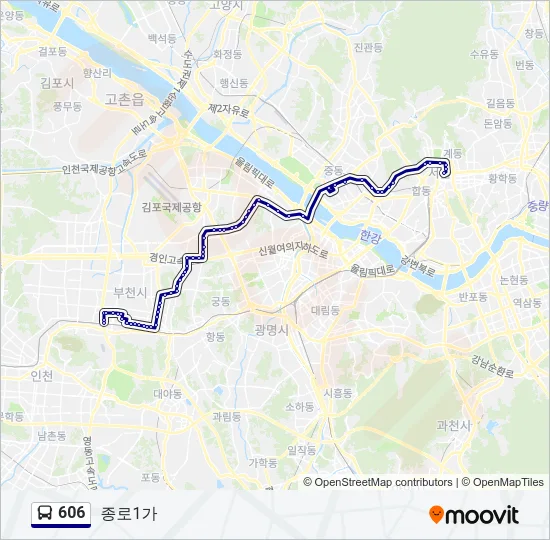 606 버스 노선 지도