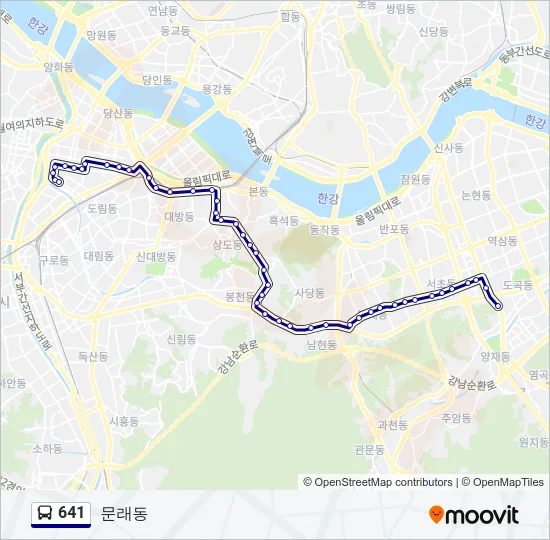 641 Bus Line Map
