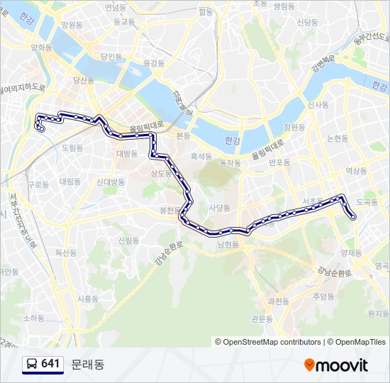 641 bus Line Map