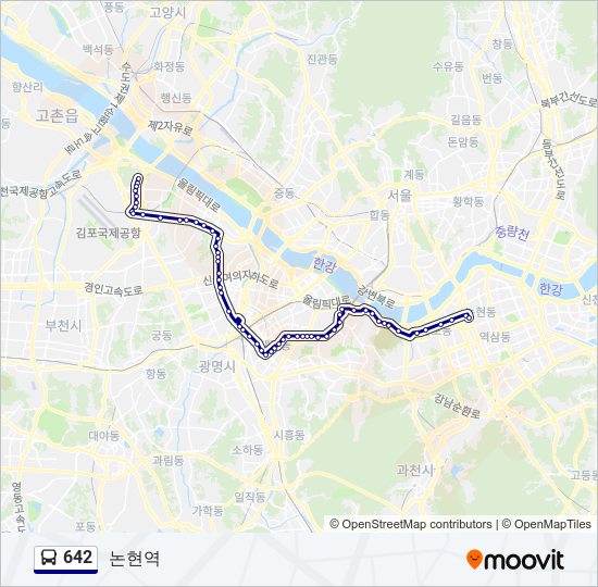642 bus Line Map