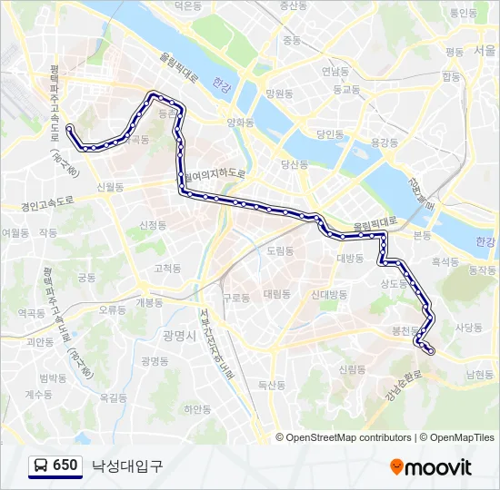 650 Bus Line Map