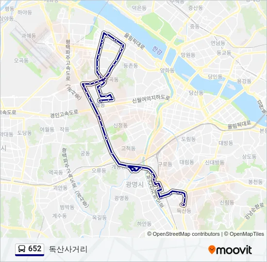 652 Bus Line Map