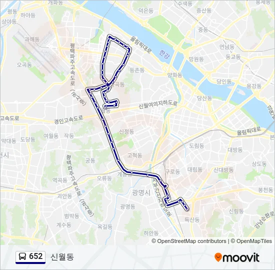 652 Bus Line Map