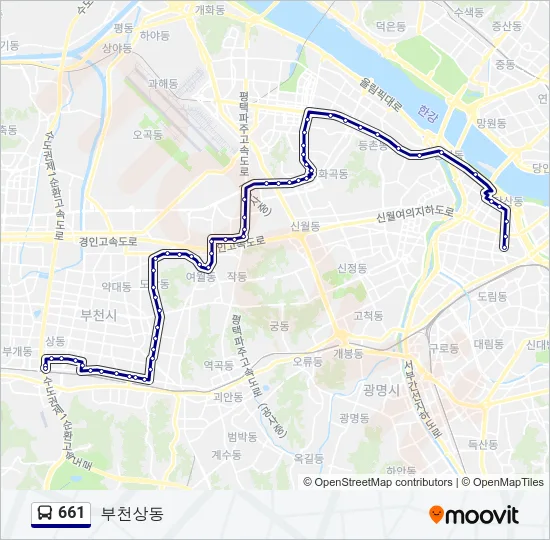 661 버스 노선 지도