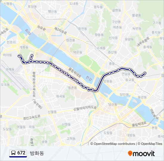 672 bus Line Map