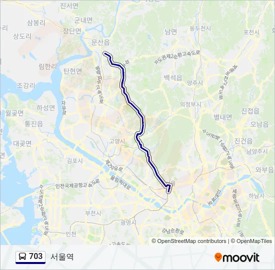 703 버스 노선 지도