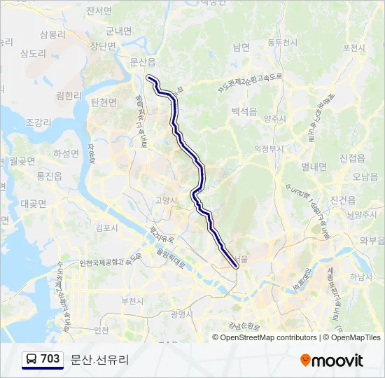 703 Bus Line Map
