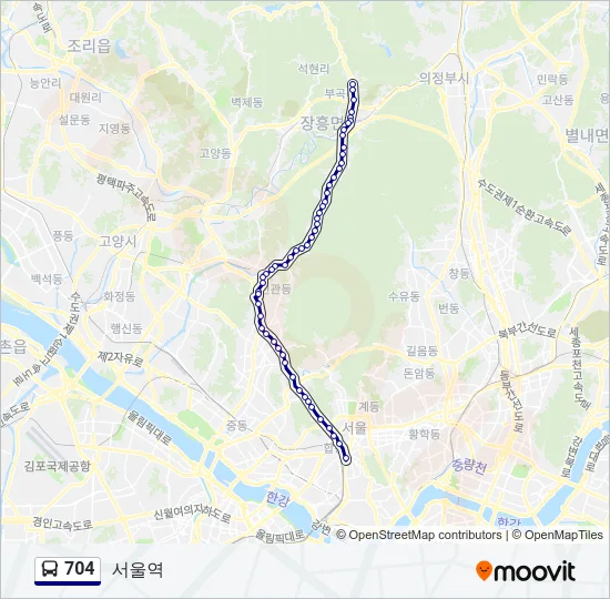 704 Bus Line Map