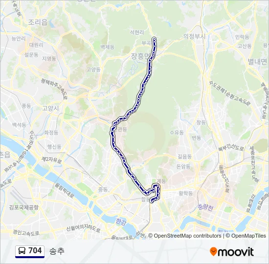 704 Bus Line Map