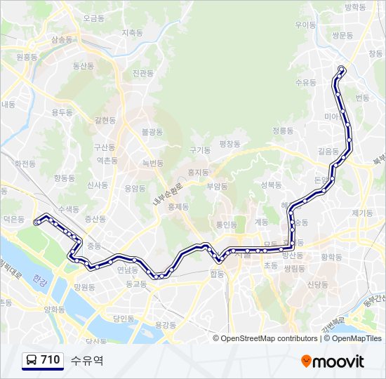 710 버스 노선 지도