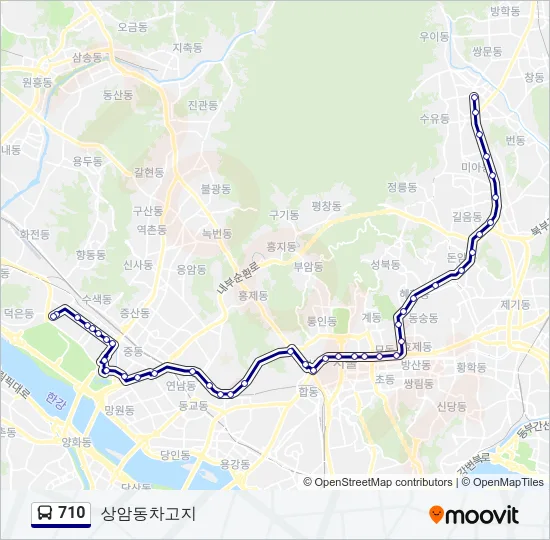 710 버스 노선 지도