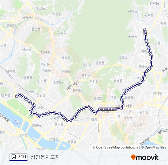 710 버스 노선 지도