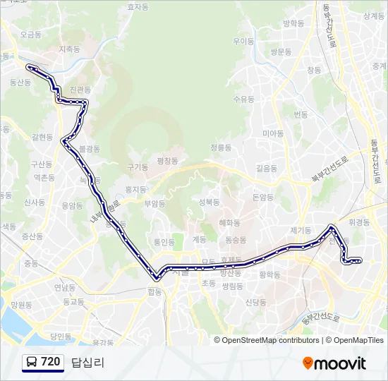 720 버스 노선 지도