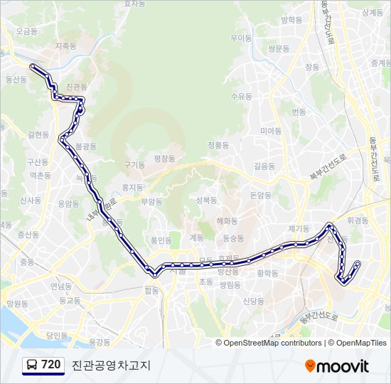 720 버스 노선 지도
