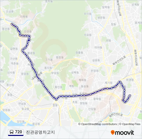 720 버스 노선 지도